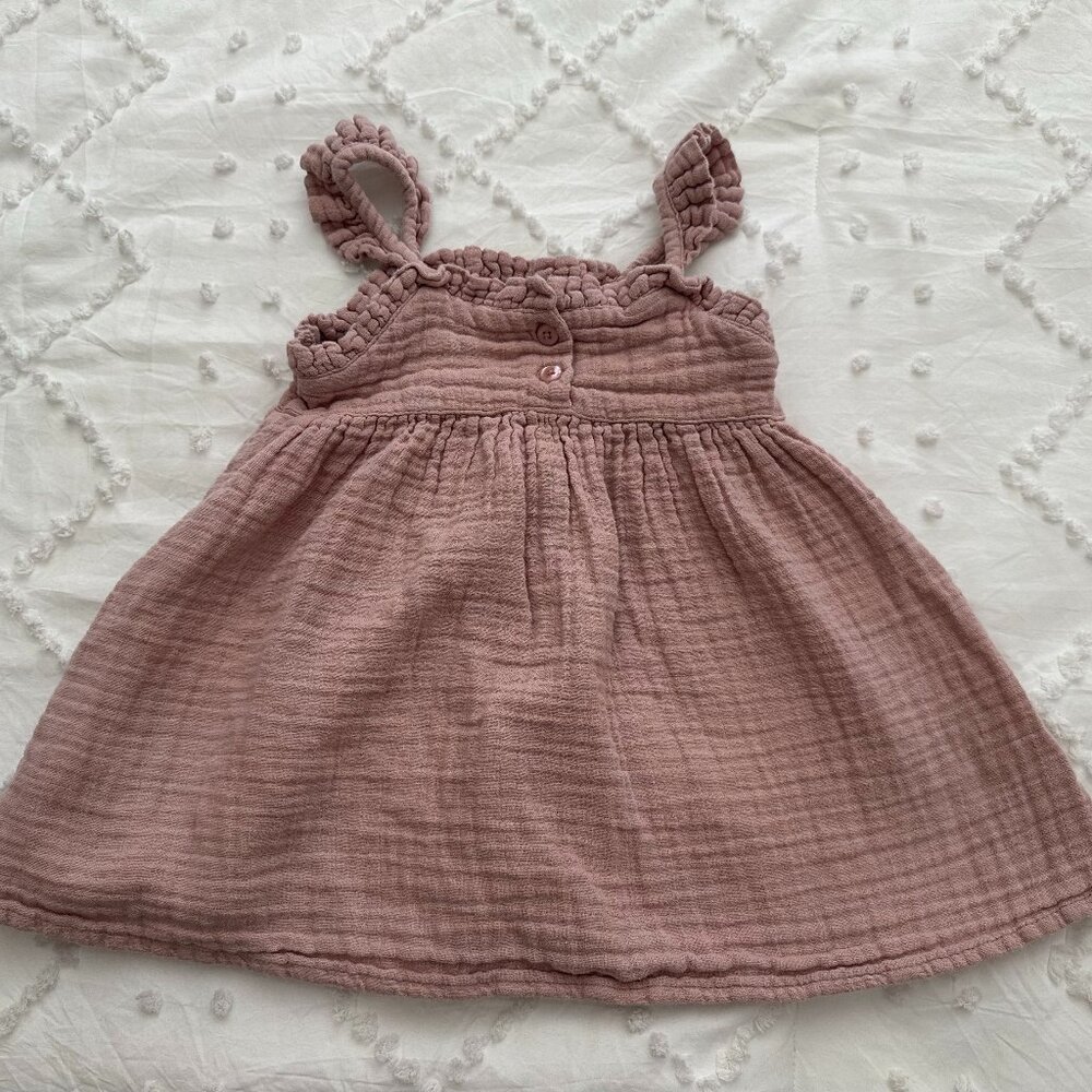 Jamie Kay Organic Cotton Gemima Dress Mauve Pink Size 2T
